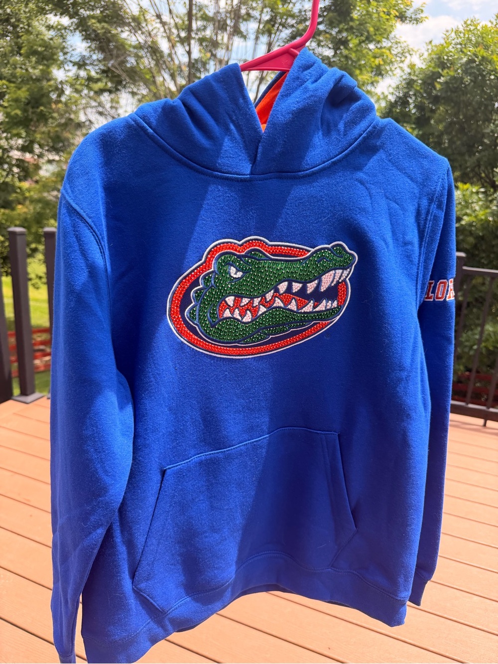 Colosseum Royal Blue Youth Hoodie with Team Patch Added Sparkles